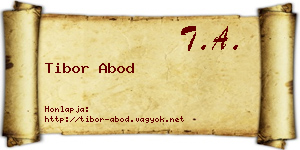 Tibor Abod névjegykártya